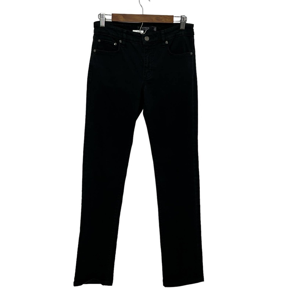 LAUREN RALPH LAUREN JEANS DARK RINSE BOOTCUT SKINNY FIVE POCKETS BLACK SIZE 4x30